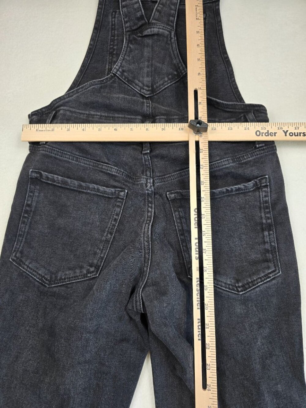 Old Navy Womens Black Denim Distressed Overalls Size 6 - Picture 6 of 6
